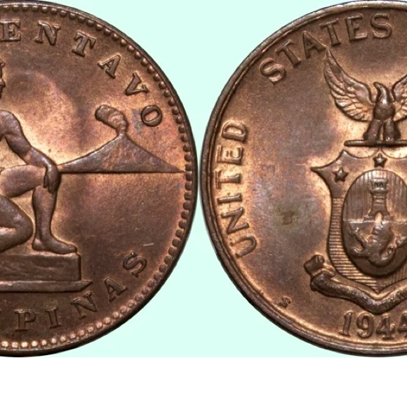 1944-S rare Philippines 1 centavo coin - Picture 1 of 10